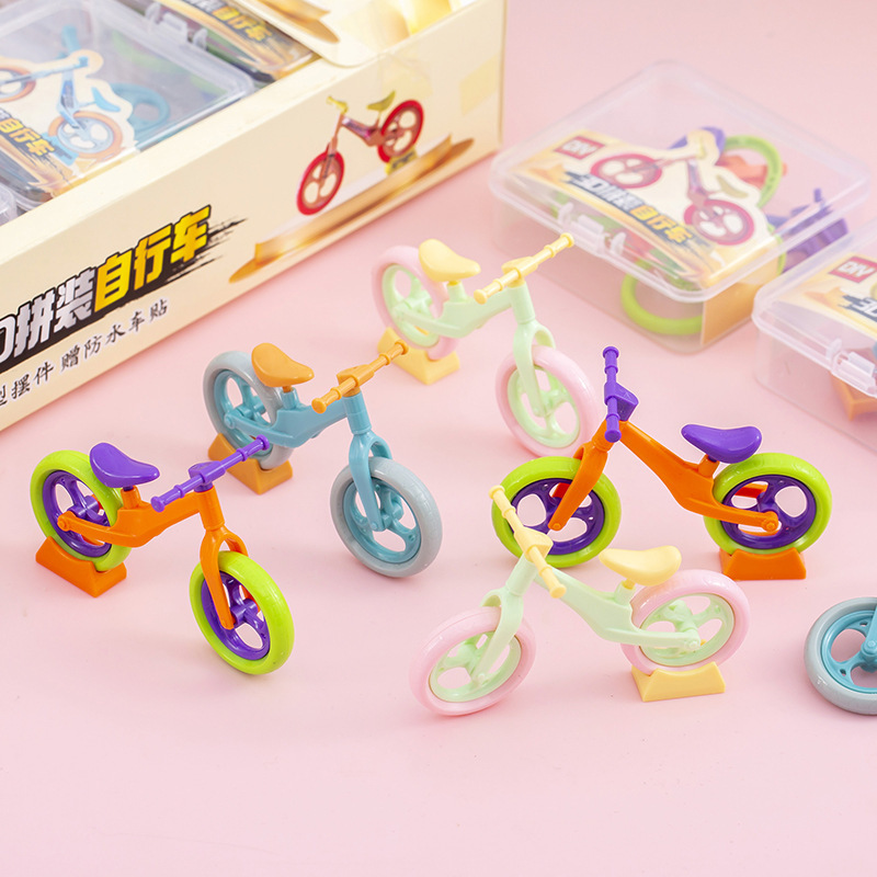 Children's Mini Assembled Balance Bicycle Model Toys Educational Decompression Simulation Bicycle Ornaments Small Gifts Wholesale