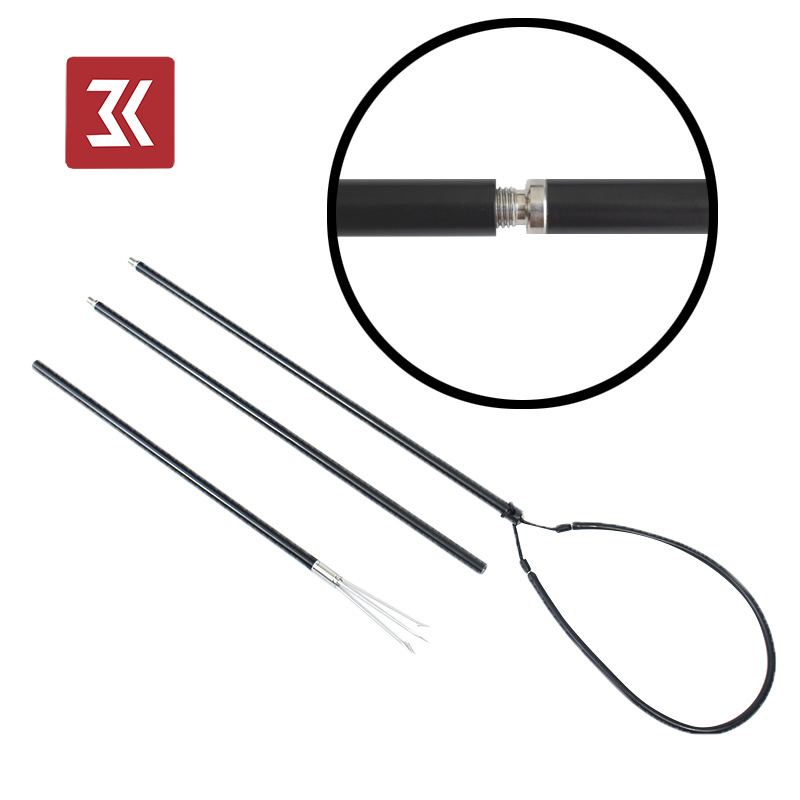 Aluminum alloy fishing fork stainless steel 5-tooth Barbed Harpoon 3-Section 2 meters 2-section 1.34 meters dual-purpose harpoon foreign trade