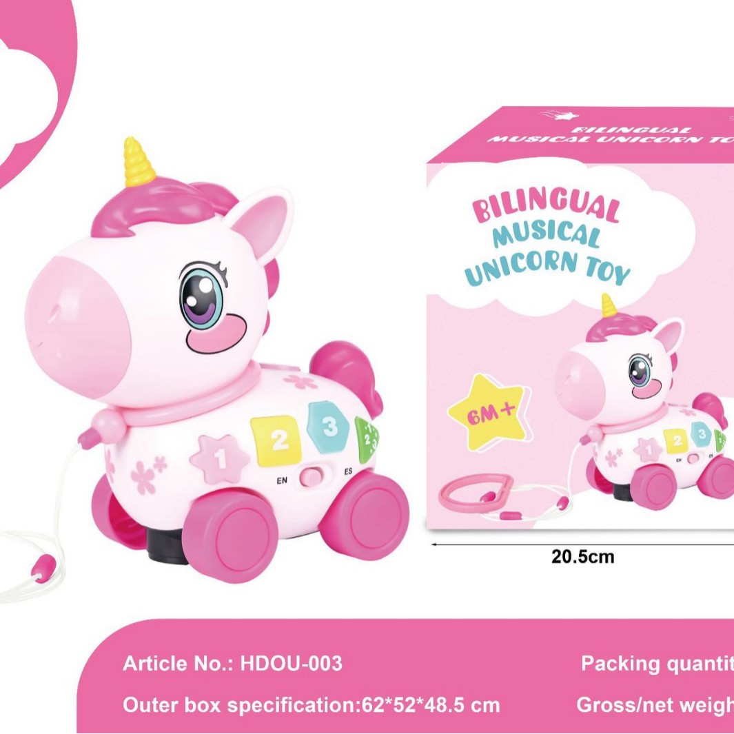 Популярная кросс-бордерная батарейная единорог электрический свет универсальная история машина пони животное мультфильм игрушка для детей