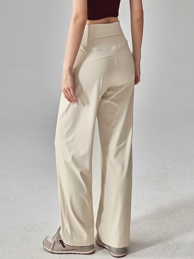 High-Waisted Wide-Leg Sports Pants for Women, Quick-Drying, Loose, Straight and Slimming Look, Dance Running, Fitness, Casual Yoga Pants
