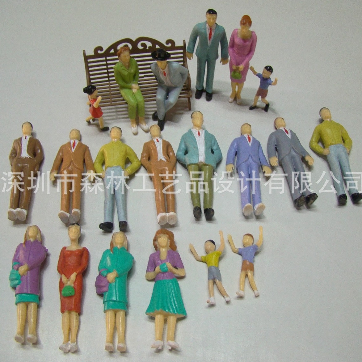 Train sand table model building materials small person micro landscape simulation character model decoration small color person