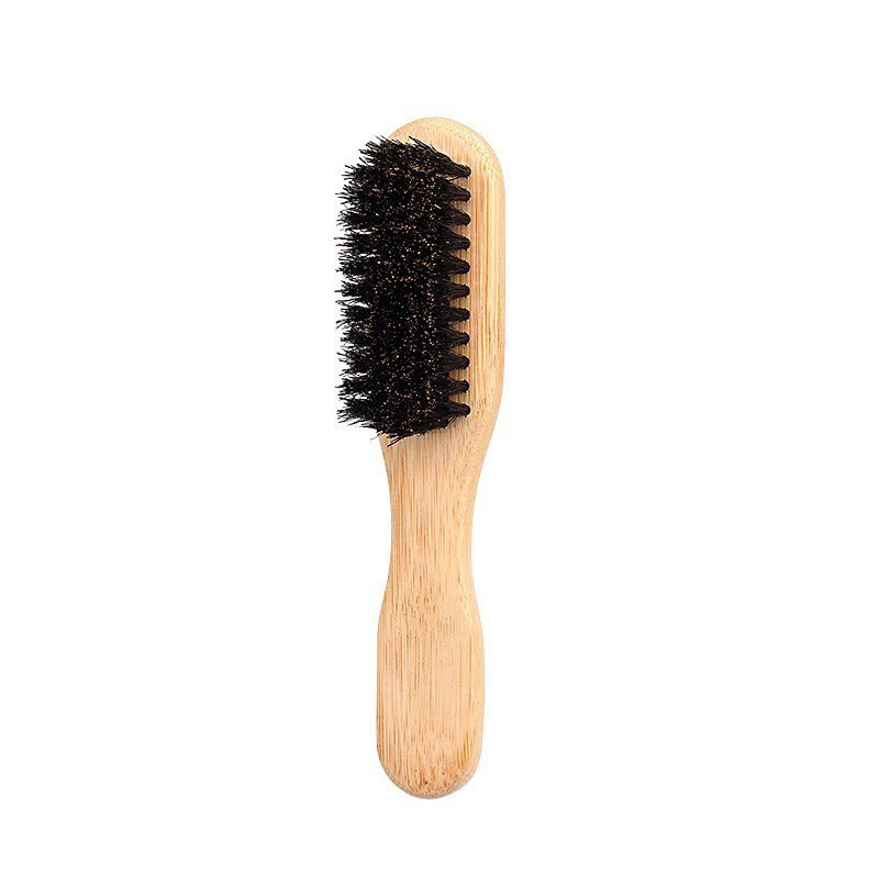 Cross-Border Beechwood Comb Hairbrush Beard Styling Comb Boar Bristle Beard Brush Men's Beard Care Comb Deep Cleaning Brush