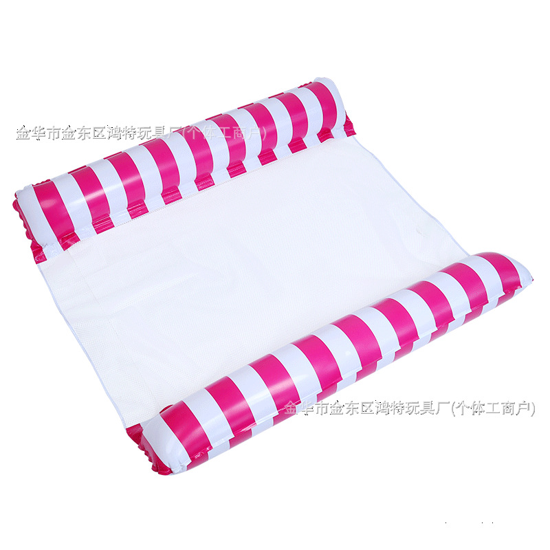 Cross-Border New Water Mesh Recliner Chair Foldable Inflatable Striped Floating Bed Swimming Hammock Ride