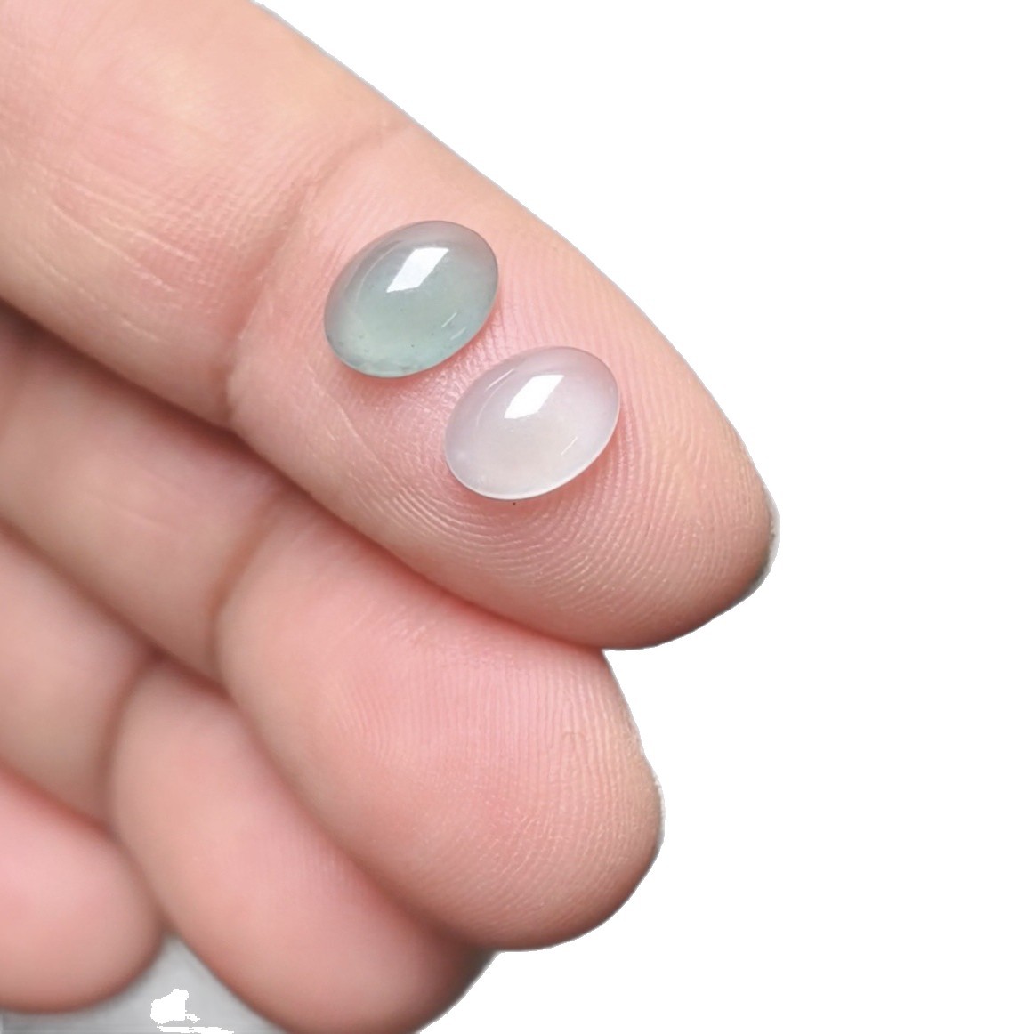 Guatemalan Natural A-Grade Jadeite Ice Cabochon Inlaid Design Simple Versatile Ring Face Earrings Necklace Loose Stone