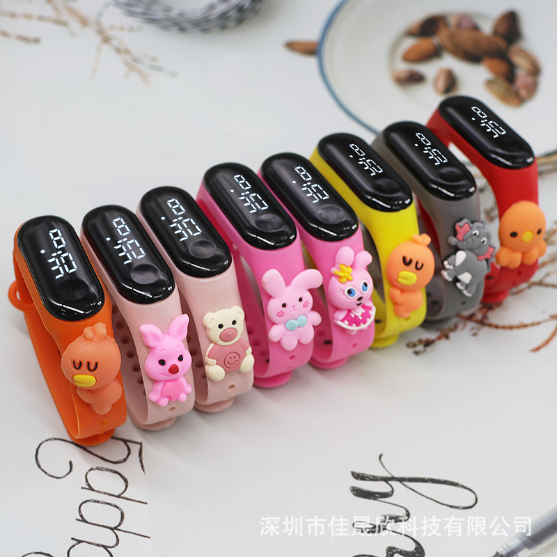 Поддержка индивидуальных заказов с изображениями, светодиодные детские цифровые часы, подарки с корпоративным логотипом, милые мультяшные часы