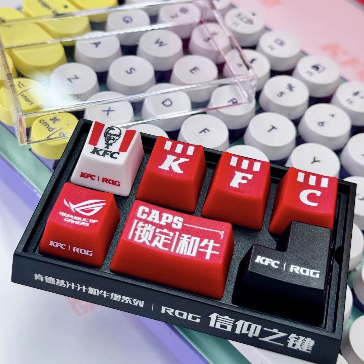 Аутентичный агент по закупкам Kfc Rog клавиша клавиатуры аксессуары Kfc периферия Faith клавиатура совместный игрушечный продукт