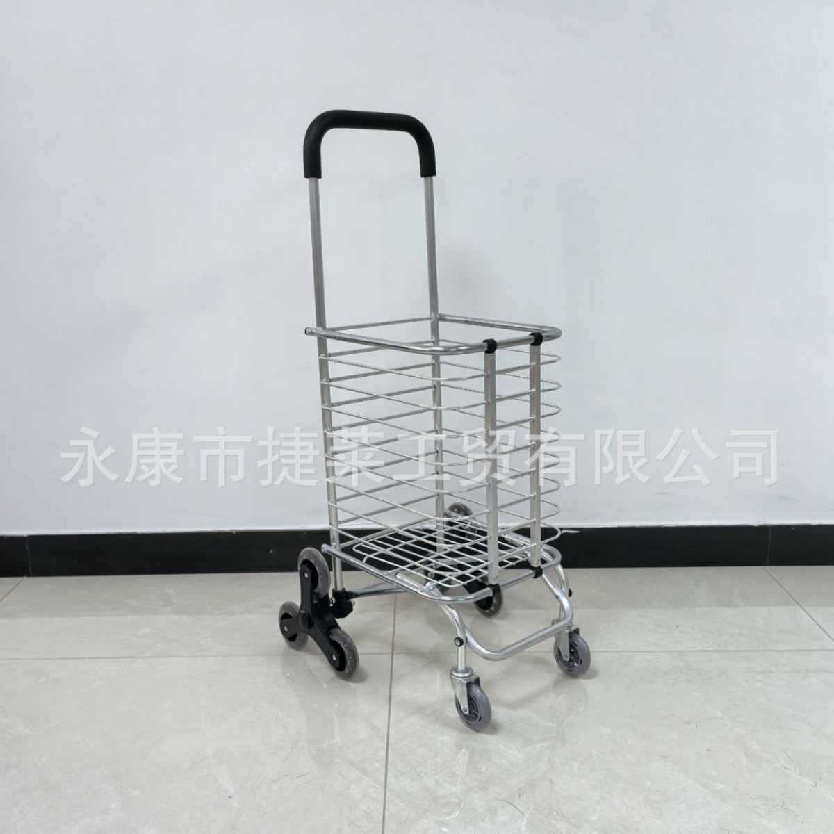 Экологичная портативная тележка для покупок с вращающейся корзиной из алюминиевого сплава