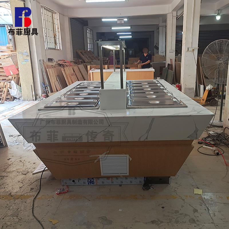 Manufacturer Designs and Customizes Hotel Catering Export Cloth Special-Shaped Philippine Table Luminous Water Heat Insulation Refrigeration Dishware Warehouse Dining Table