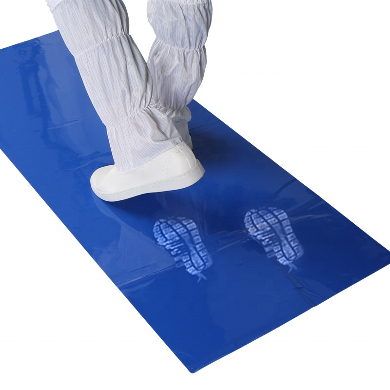 Disposable Dust Pad, Tear-Off Dust-Free Workshop Laboratory Floor Mat, Blue and White Entrance Door Anti-Static Dust Removal Sticker