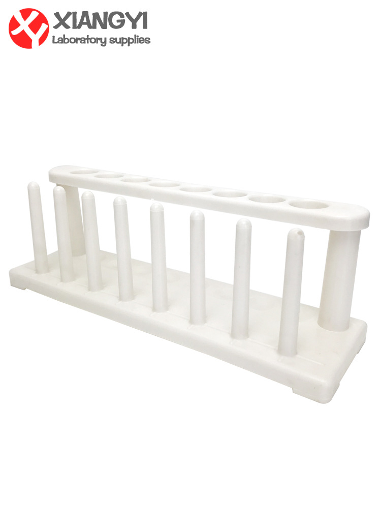 Пластиковый стенд для пробирок, 8 отверстий, 8 колонн, учебный инструмент, совместим с резиновыми пробками для пробирок, химические лабораторные расходные материалы
