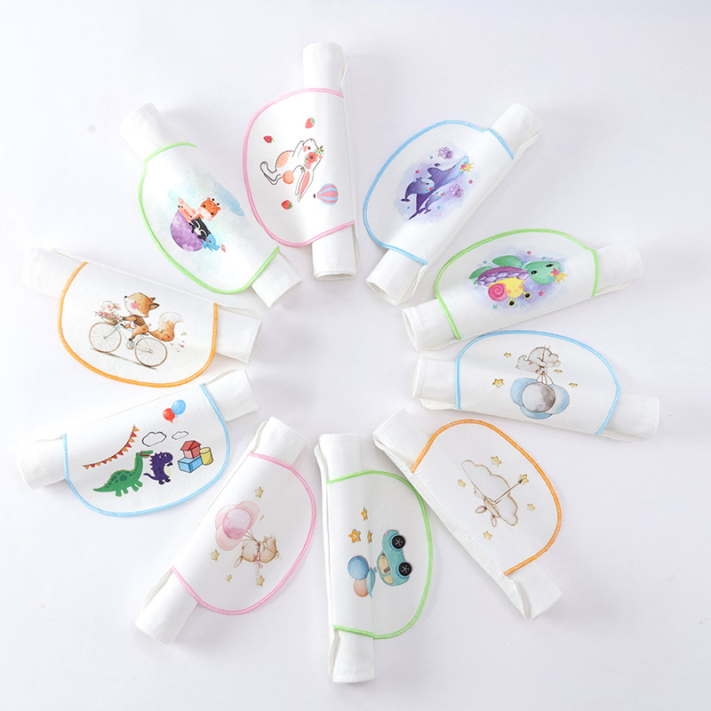 Colorful Cotton Sweat-Absorbent Towel for Babies and Children, Breathable Sweat Towel, Cartoon Sling, Gauze Pad, Direct Sales from the Source Manufacturer