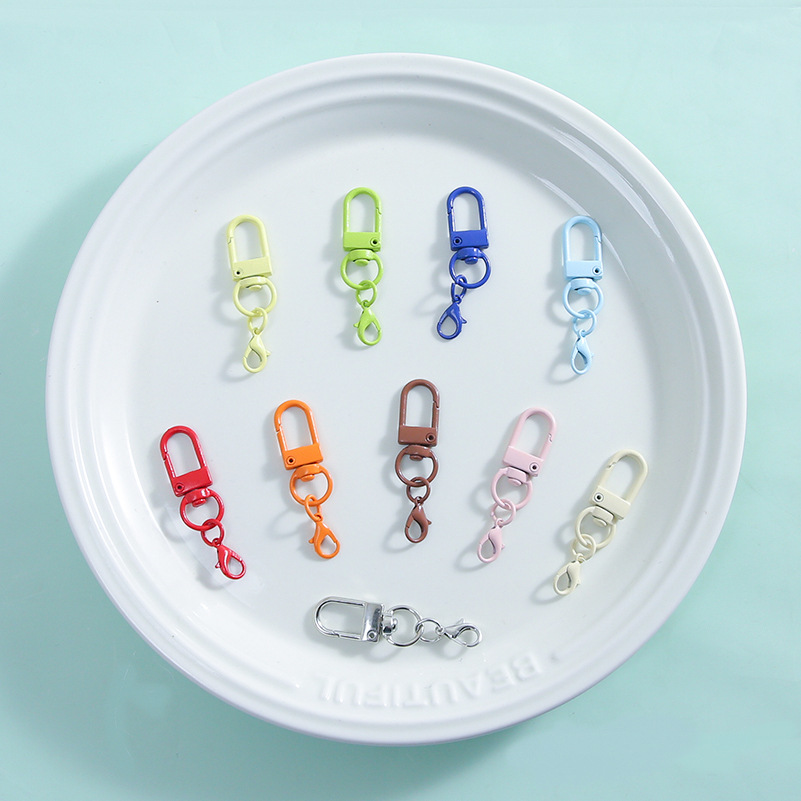 Colorful Revolving Door Buckle Metal Lobster Buckle Painted Open Ring Key Chain Pendant DIY Bag Doll Accessories