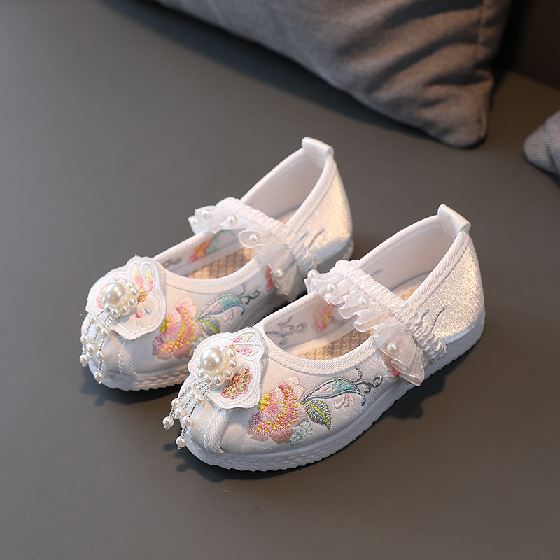 Han Dynasty Embroidered Shoes, Girls' Ethnic Style Shoes, Performance Shoes, Kidsren's Handmade Cloth Shoes, Ancient Style Han Shoes, Performance Costume Shoes