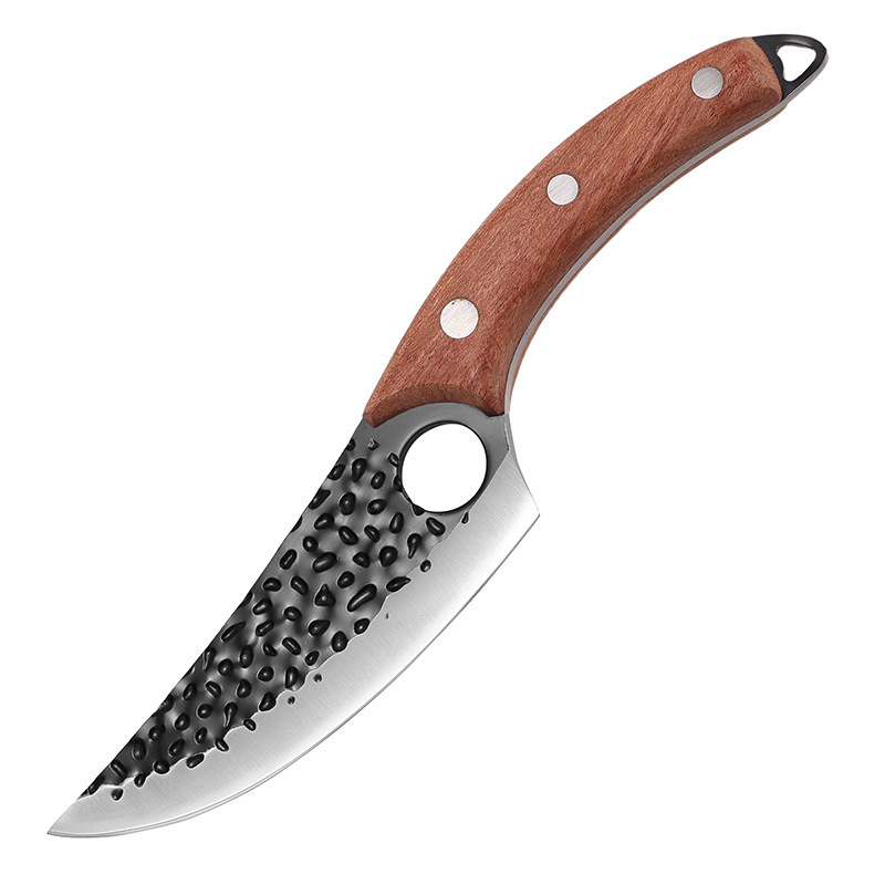 Stainless Steel Hammered Boning Knife, Hand-Forged Butcher Knife, Pig, Cow and Sheep Meat Cutting Knife, Butcher Dividing Knife, Meat Cutting Knife