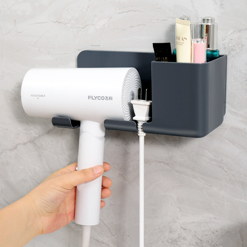 Hair Dryer Bracket Punch-free Bathroom Hair Dryer Hanging Rack Bathroom Multifunctional Storage Rack Hair Dryer Rack