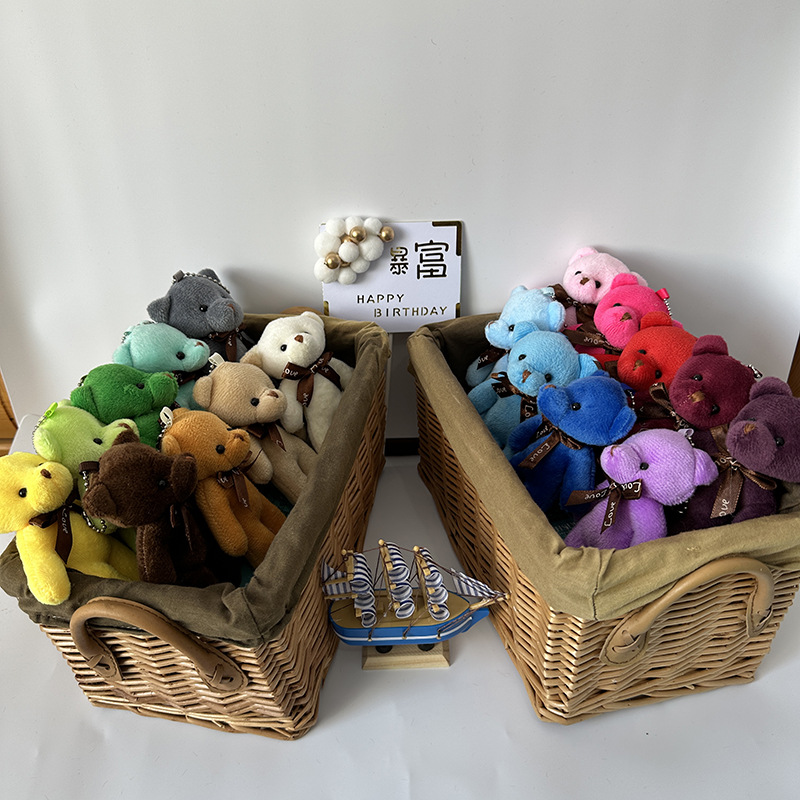 Factory Direct bear doll plush toy doll one-piece bear key pendant couple gift bag small pendant