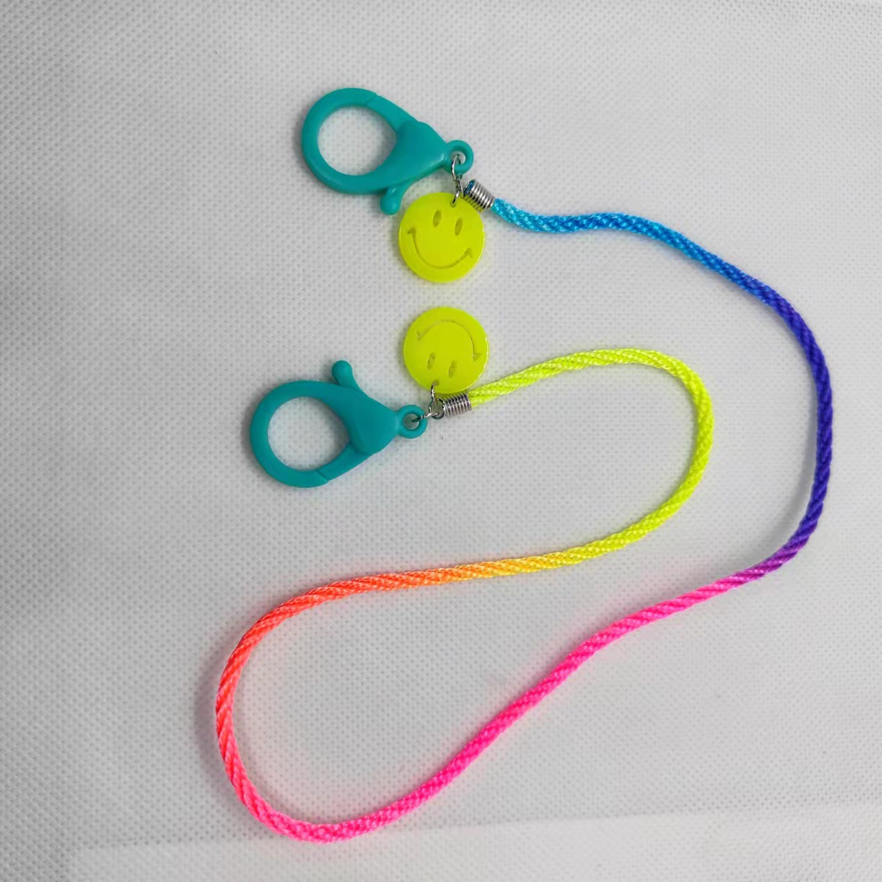 Korean style children's cartoon candy color acrylic smiley face gradient lanyard mask chain glasses chain mask with hanging chain