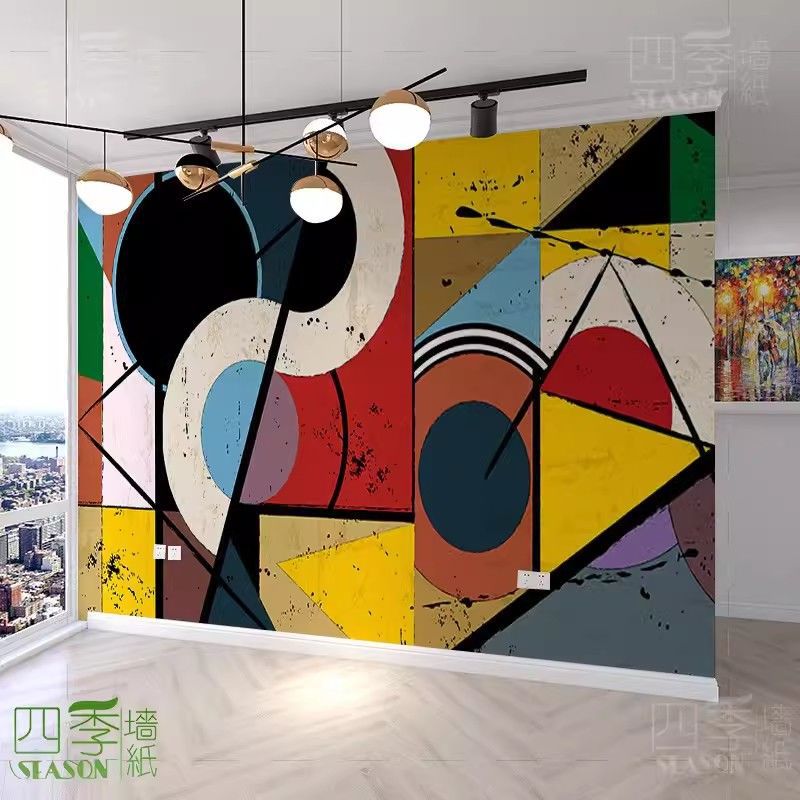 Abstract Art Oil Painting Wallpaper 2024 New Popular Bedroom Tv Wall Cloth Background Wall Graffiti Wallpaper High-End