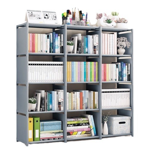 Simple bookshelf double-row bookcase floor shelf children's bookcase student bookcase multi-layer reinforced storage cabinet wholesale