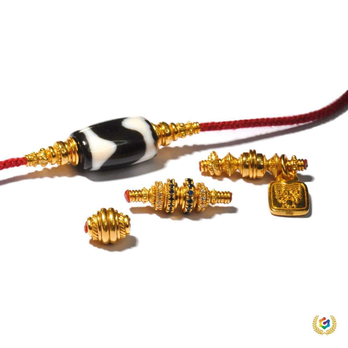 ✅ Light Luxury Retro-Colored Dzi Beads with Ancient Bead Accessories Universal Joint Clavicle Chain DIY Accessories Pendant Accessories