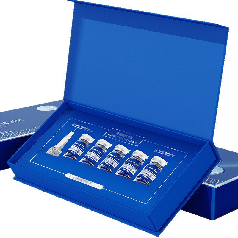 Oem Customized Blue Copper Peptide Essence 0.5% Firming Anti-Wrinkle Essence Fine Pore Hydrating Liquid Bottle