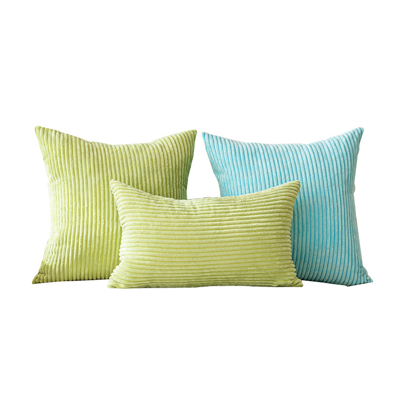 Nordic Light luxury style home hotel solid color straight striped pillow cushion cover classic all-match pillow case without core