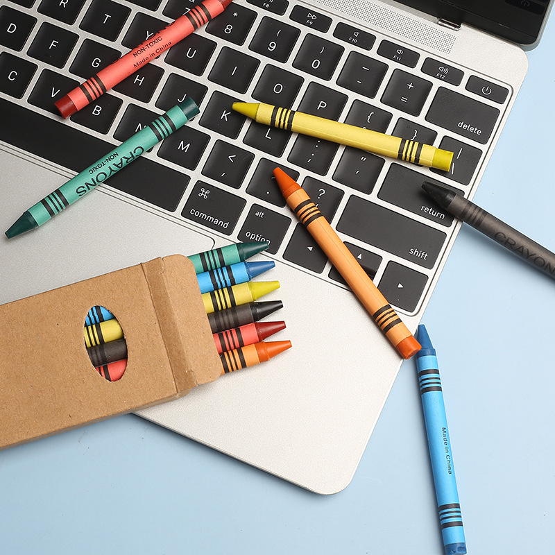 Children's 6 Color Painting Crayon Cartoon Heavy Color Painting Stick Graffiti Brush Children's Painting Pigment Oil Processing Customization