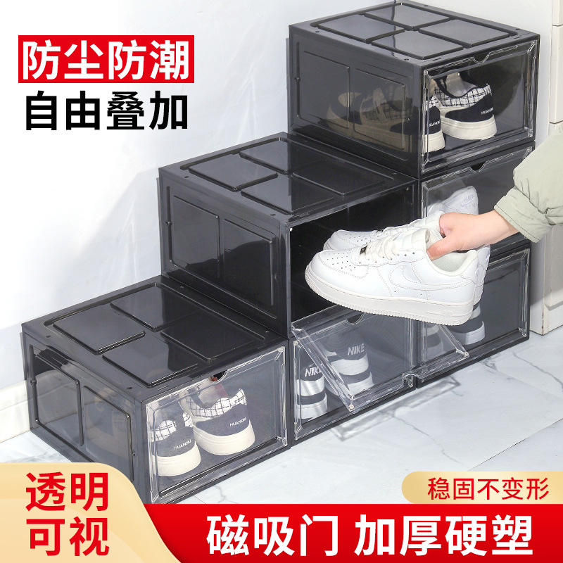 Прозрачная коробка для обуви, шкаф для баскетбольной обуви, отдельное хранение, без сборки, пылезащитная и влагозащитная акриловая коробка