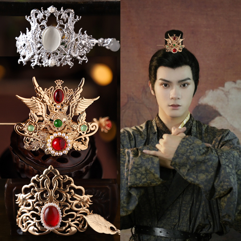 New Antique Handmade Jewelry Men's and Women's Hair Crown Hair Crown Hairpin Martial Arts Performance Antique Men's Headwear Daily