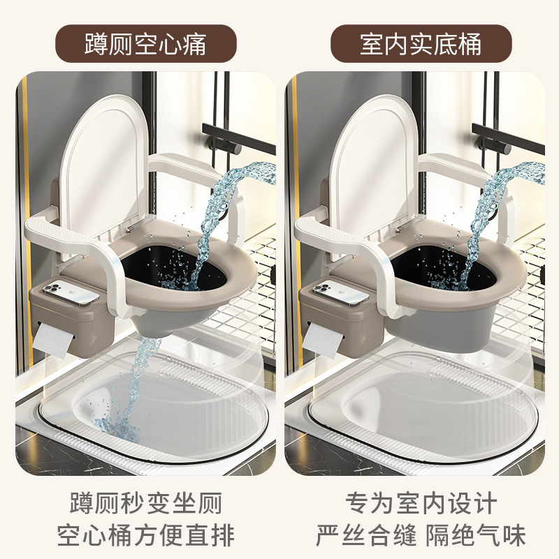 Portable Urine Bucket Toilet Household Toilet Chair Bedroom Urinal Toilet Mobile Toilet for Pregnant Women and the Elderly