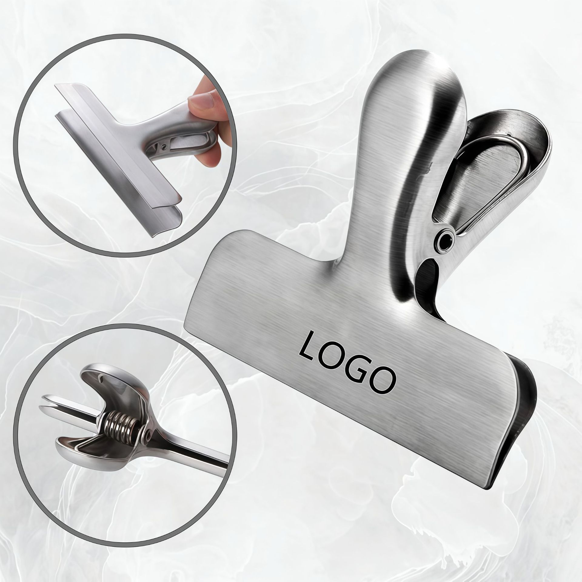 Amazon Cross-Border Stainless Steel Sealing Clip Strong Sealing Clip 430 Clip Folder t Clip Fresh-Keeping Moisture-Proof Food Clip