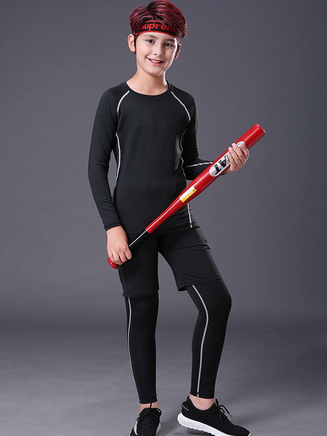 Children's sports tights men's suit autumn and winter basketball football training clothes quick-drying base warm fitness clothes children's clothing