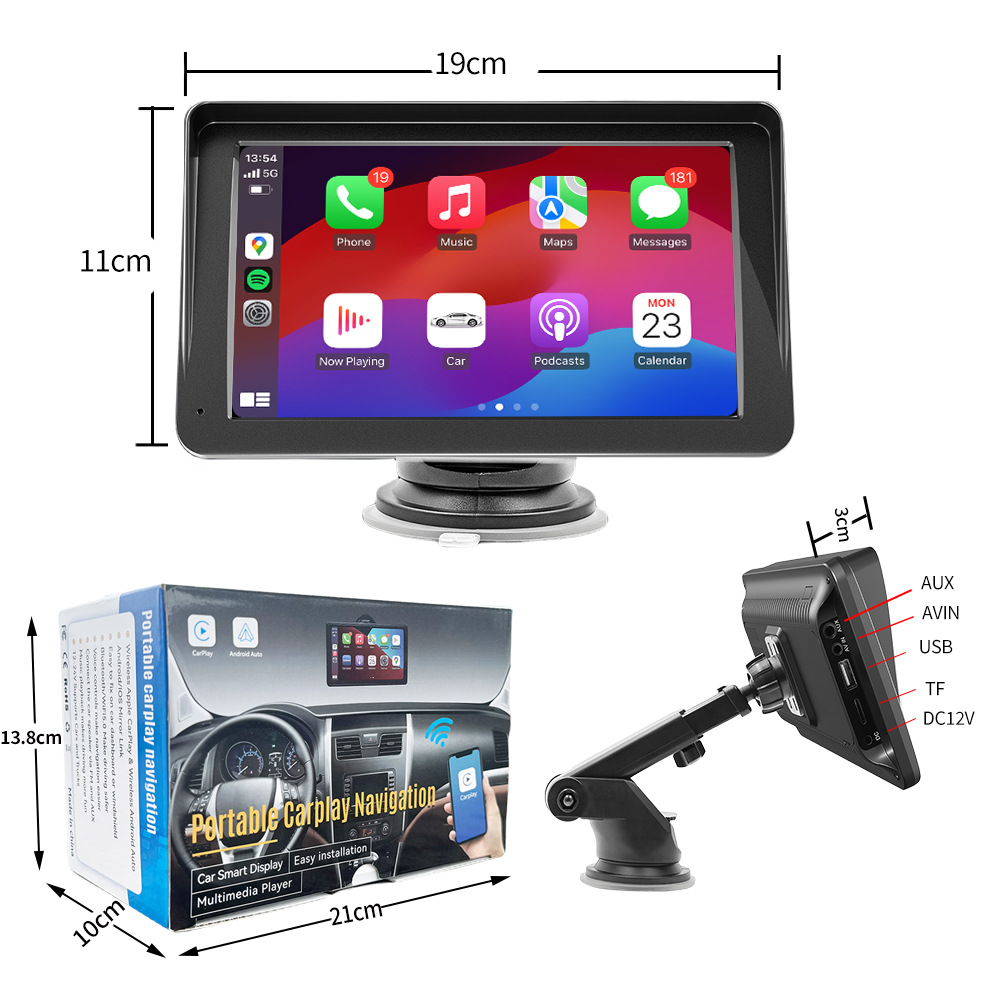 Cross-border portable 7-inch car smart screen wireless carplay Android Auto car MP5 navigation Bluetooth