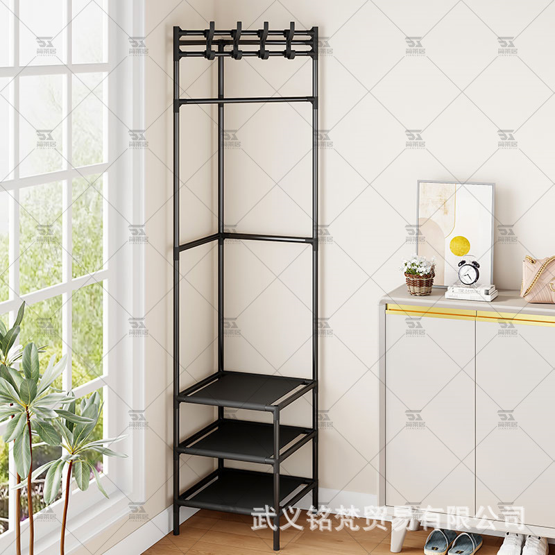 Corner Assembly Floor-Standing Bedroom Indoor Household Clothes Rack Corner Clothes Rack Simple Clothes Drying Rack Multi-Layer Coat Rack