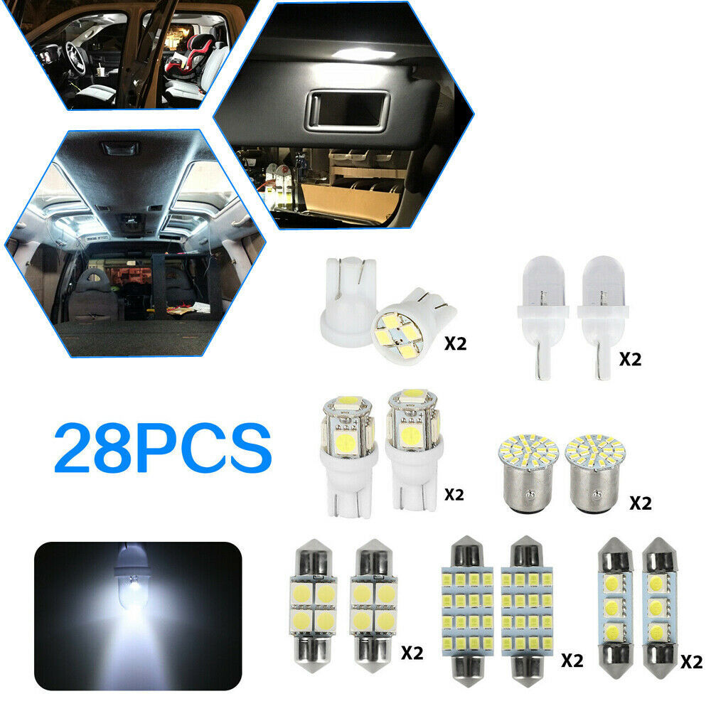 Car LED combination set 28PCs T10 indicator width lamp double tip reading lamp license plate lamp indoor lamp
