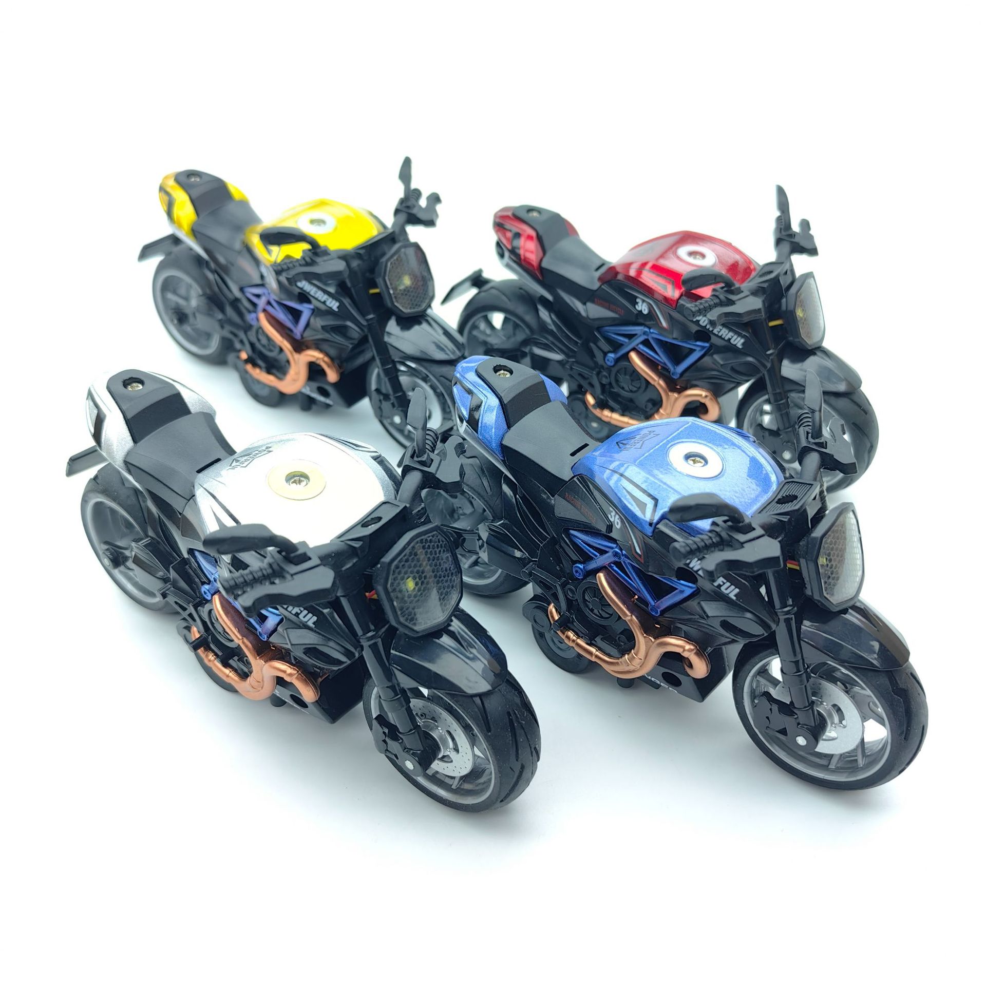 Simulated Alloy Motorcycle Model Inertia Car Toy Boy Children's Toy Car Ornaments Gift Cross-Border Supply