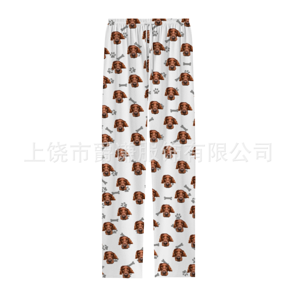 European and American cross-border foreign trade Amazon 3d printing home pajama pants drawstring can be worn outside casual trousers couple models