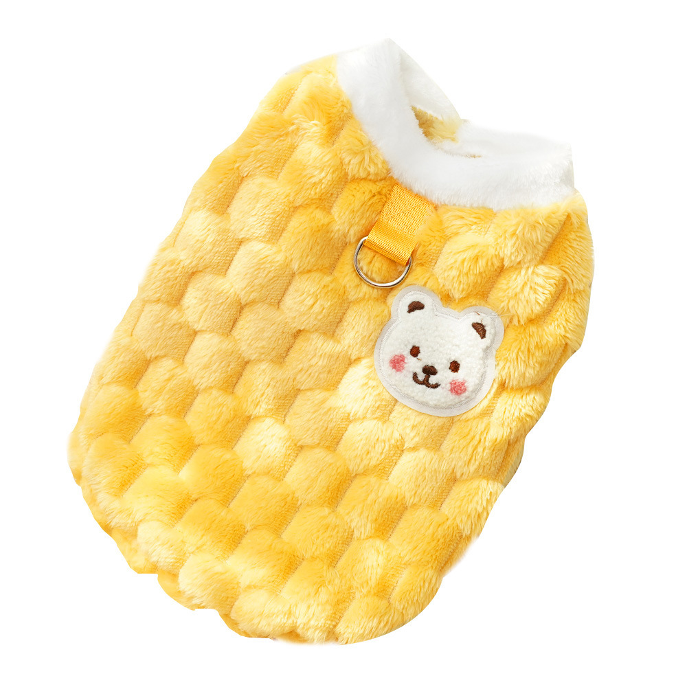 Traction puppy clothes new autumn and winter than bear pet teddy Schnery cat supplies fleece-lined wholesale