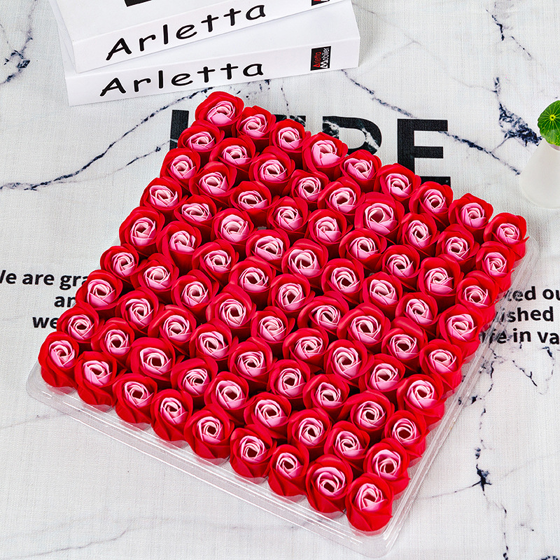 Handmade artificial flower soap flower head thickened three layers without base rose flower soap flower soap flower wholesale