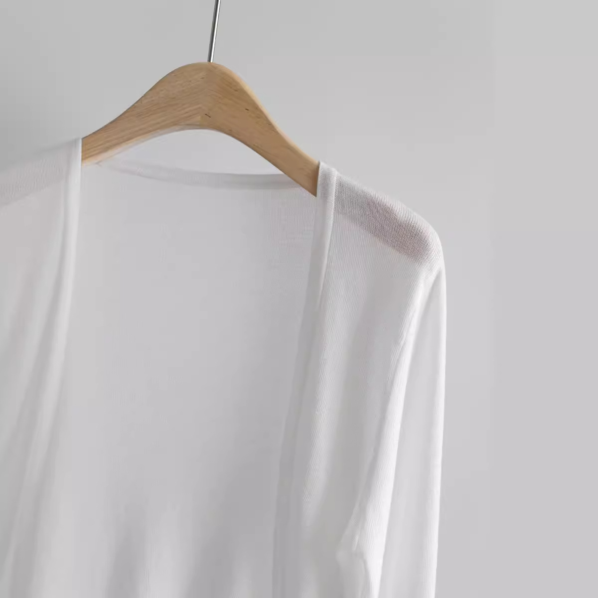 Tencel Sun Protection Knitted Cardigan Women's Thin Outwear Ice Silk Outer Blouse Shawl Air-Conditioning Shirt Summer with Suspender Skirt