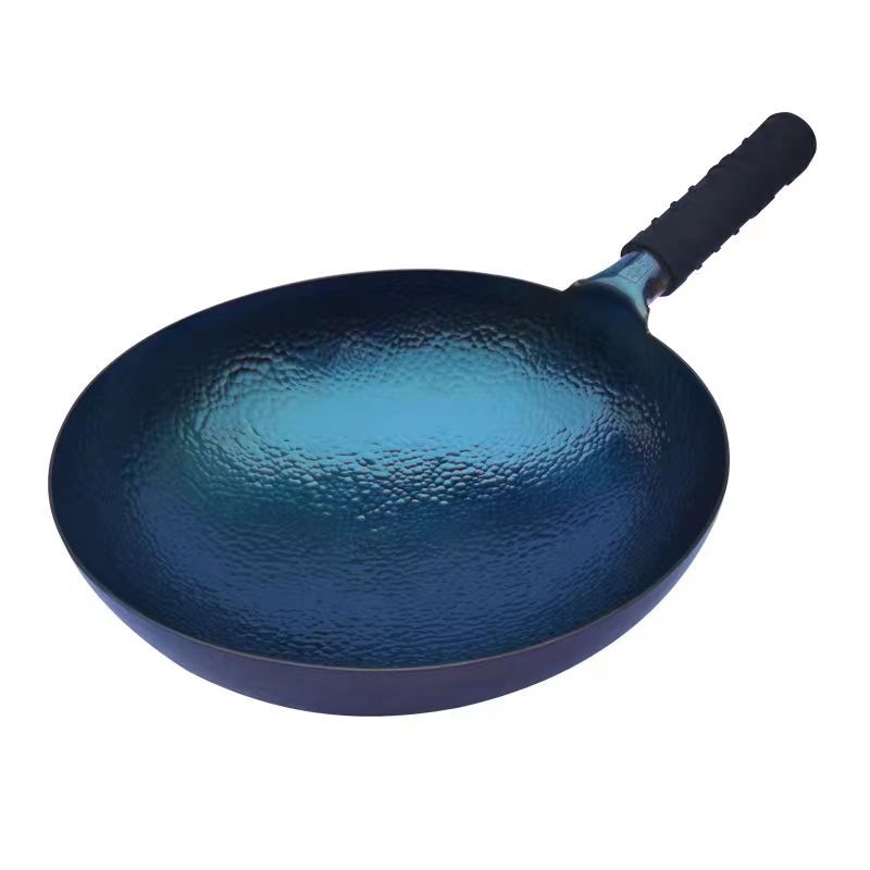 Zhangqiu Fish Scale Handmade Iron Pot, Uncoated Non-Stick Frying Pan, Household Cooking Pot, Gift Wholesale, Large Pot, Wrought Iron
