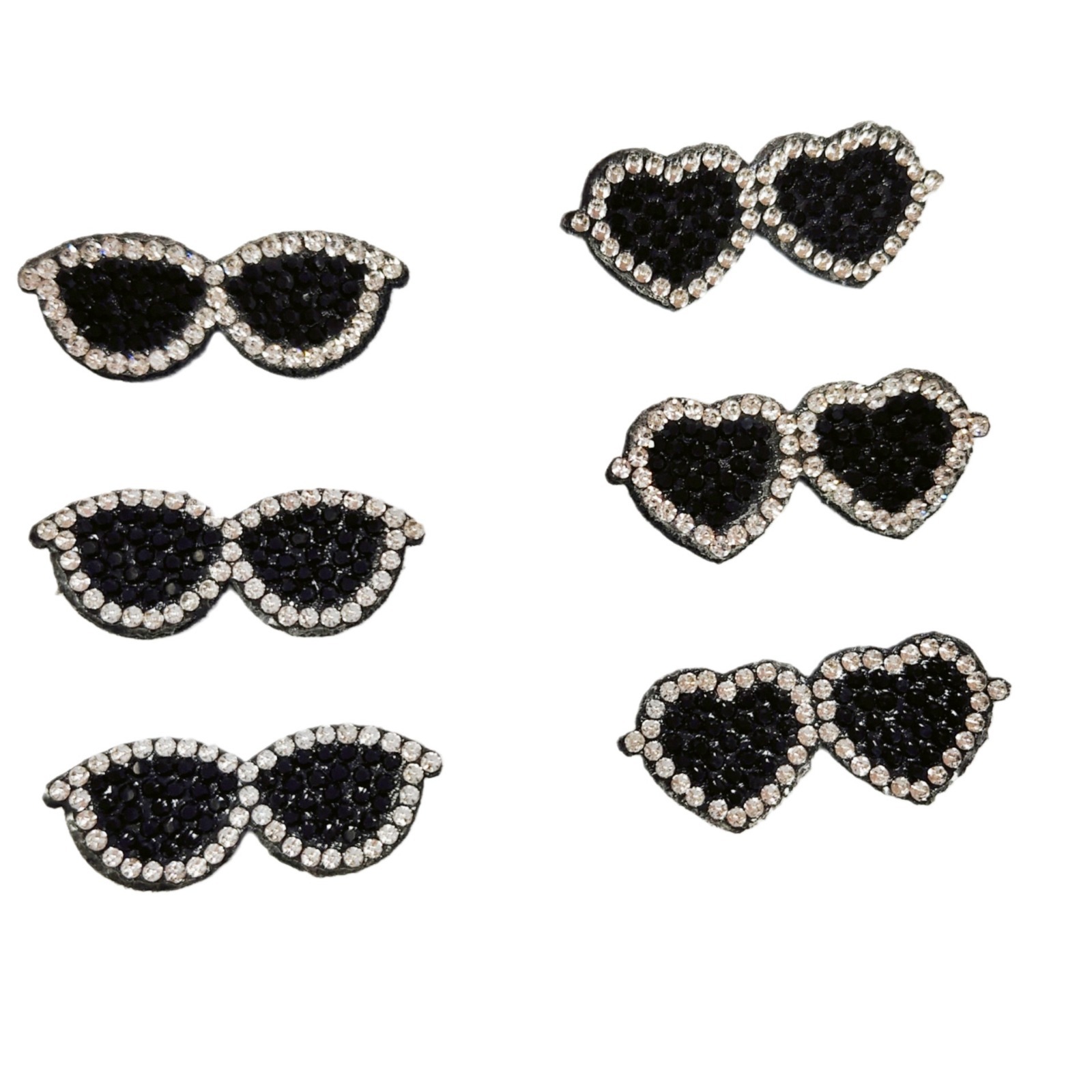 Korean style full diamond small sunglasses semi-finished decorative accessories high-end all-match peach heart oval glasses Accessories Wholesale