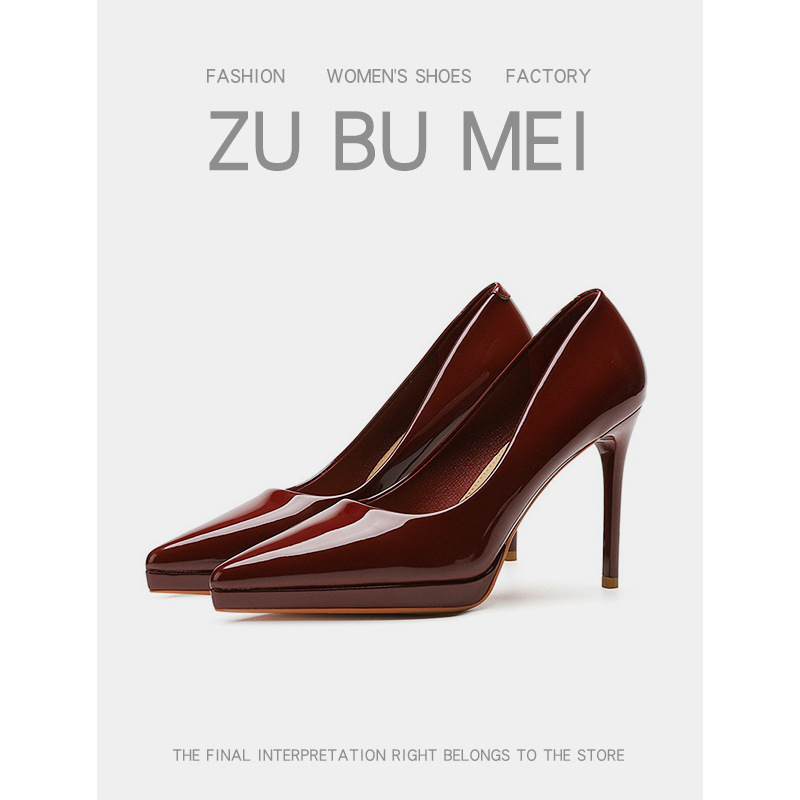 1088A Sexy Temperament Pointed Stiletto Heels Not Tired Foot Waterproof Super High Heels Dopamine Single Shoes for Women