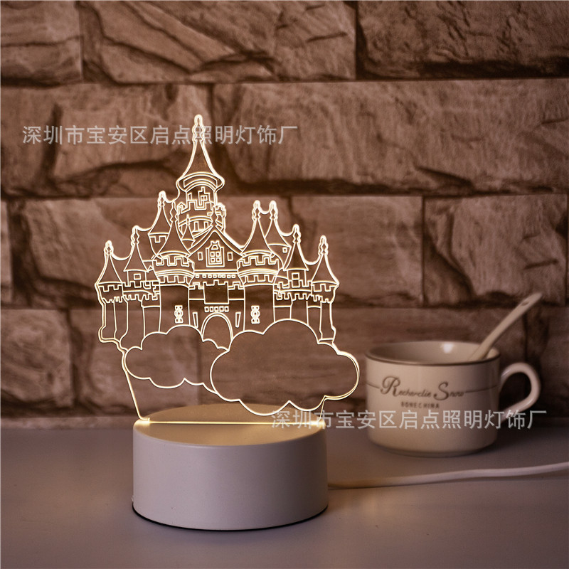 Factory wholesale 3D night light creative USB bedroom bedside lamp company event gift acrylic led table lamp