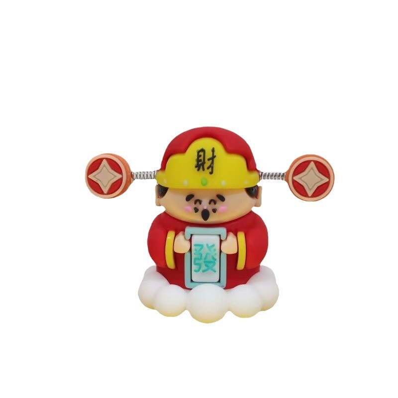 Trendy Car Decoration Figurine of the God of Wealth, Tiktok Popular Good Luck Ornament, Little God of Wealth Accessory