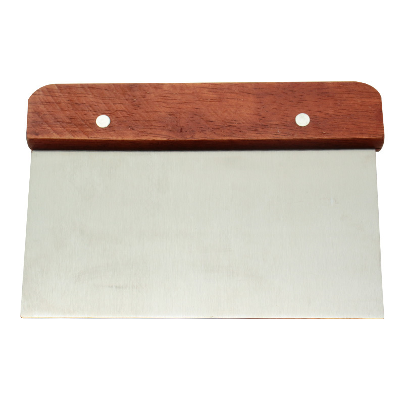 Stainless steel noodle cutter with wooden handle sausage powder scraping flour scraper cake scraper dough cutting soap knife multifunctional vegetable