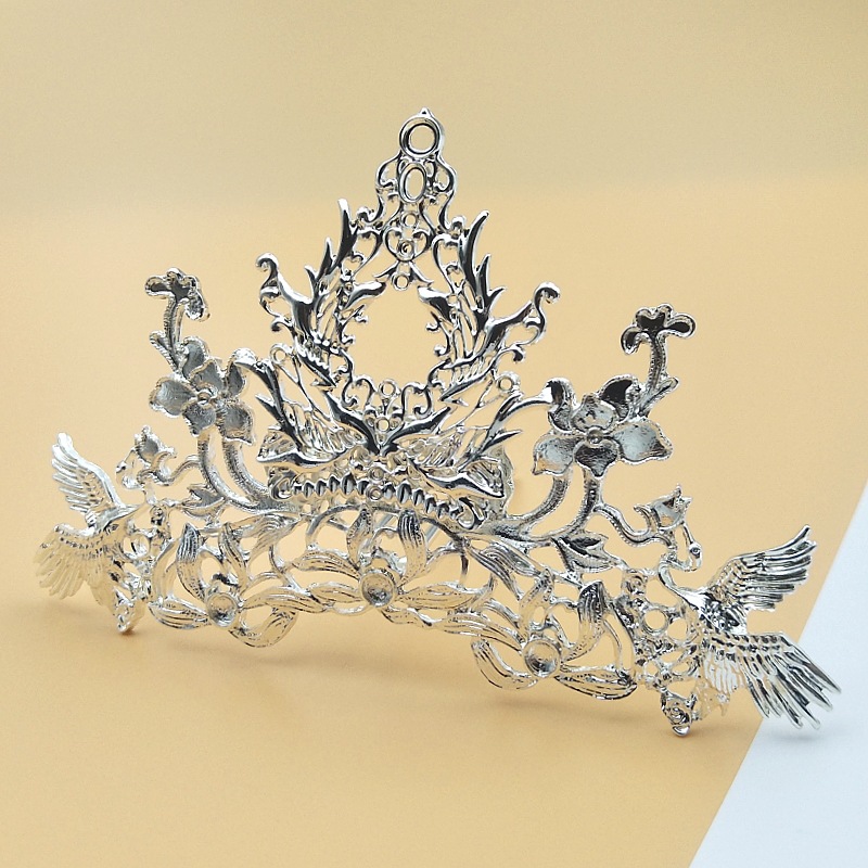 Alloy U Hairpin Hollow Rattan Hanfu Hair Crown DIY Antique Material Hair Hairpin Headwear Bridal Hair Crown Accessories