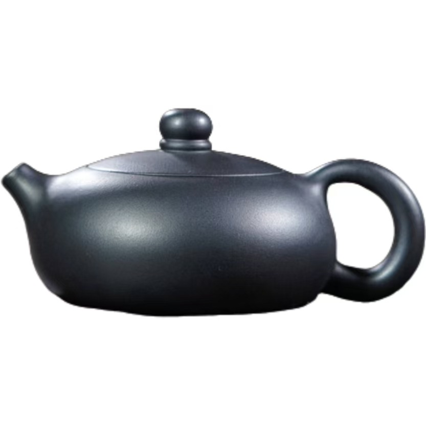 Authentic Yixing Purple Clay Teapot, Original Mineral Aged Stone Yellow Material, Flat West Beauty Style, High-End Kung Fu Tea Brewing Pot, Tea Set Gift