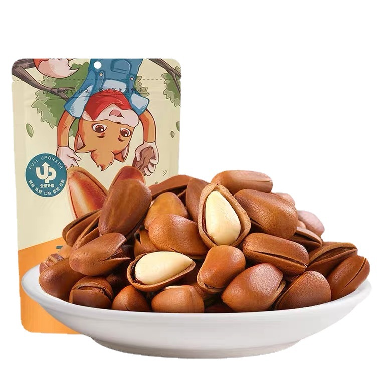 Three squirrels_original open pine nuts 100g open hand peel pine nuts red pine original pine nut nut snacks