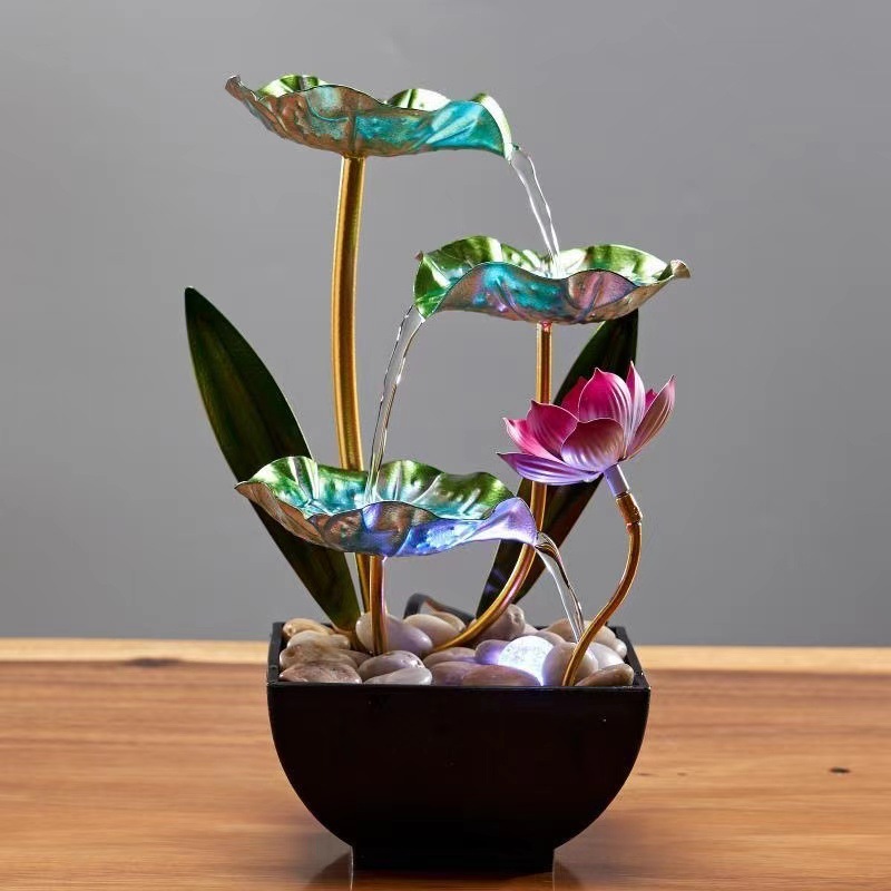 Cross-Border Home Furnishing Iron Flowing Water Fountain Office Desktop Flowing Water Ornaments Creative Home Decoration Dropshipping